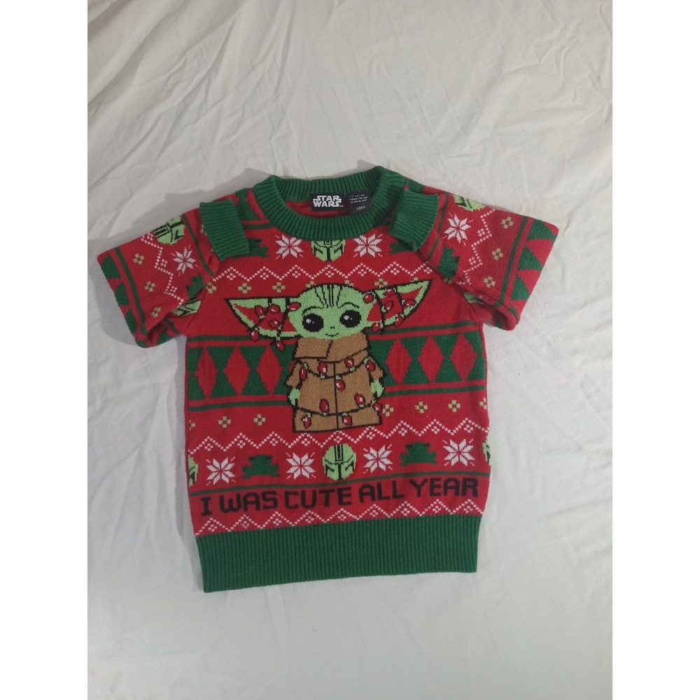 STAR WARS - THE MANDALORIAN BABY YODA THE CHILD Christmas Sweater- Kids 18 Month